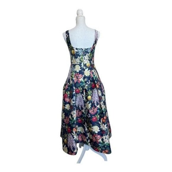 SACHIN & BABI Mia Fruit and Floral Print Cocktail Tea Length Dress Size 2 - Picture 6 of 9